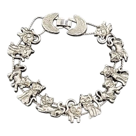 TOFA Silver Cat Bracelet signed - Picture 2 of 13